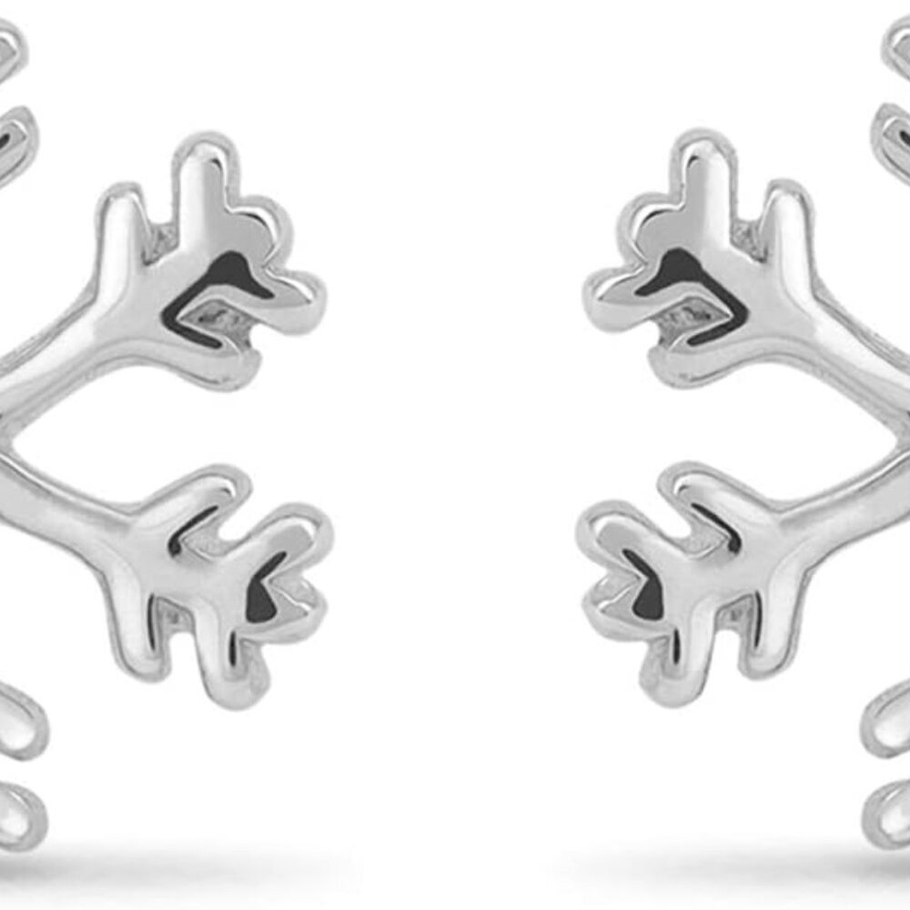 Jewelry Sterling Silver Snowflake Stud Earrings